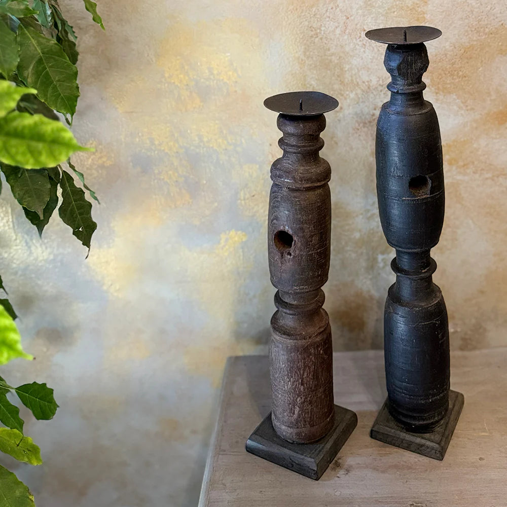 Antique Candle Stands (Set of 2)