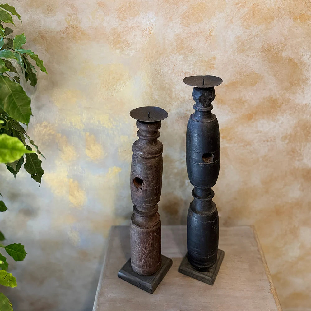 Antique Candle Stands (Set of 2)