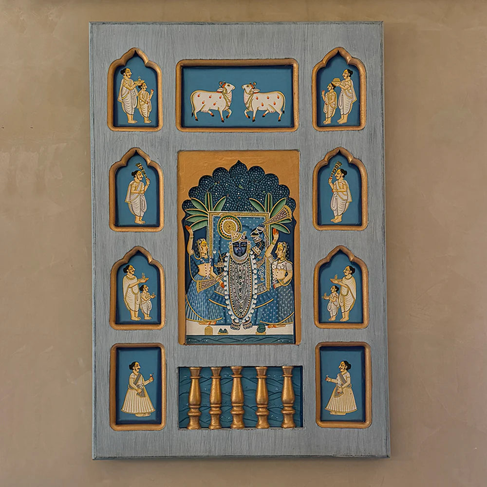 Hand Painted Pichwai Wooden Jharoka