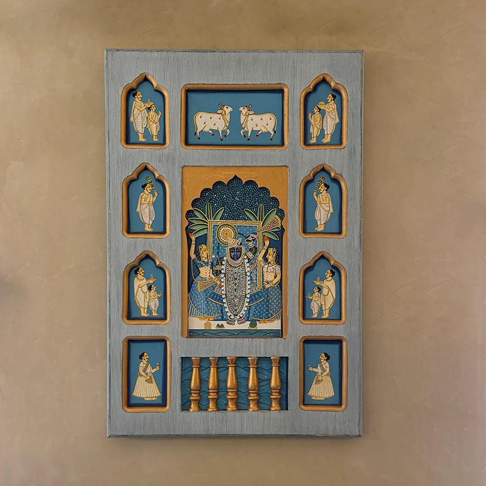 Hand Painted Pichwai Wooden Jharoka