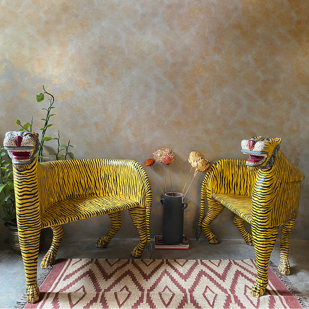 Hand Painted Tiger Seat