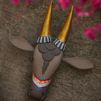 Wooden Cow Head Wall Decor - 12"
