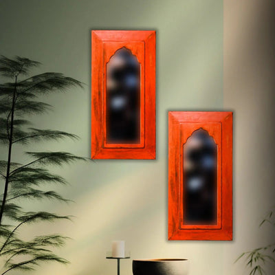 Jodhpuri Vintage Mirror - Orange