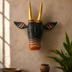 Wooden Cow Head Wall Decor - 15"