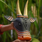 Wooden Cow Head Wall Decor - 15"