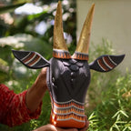 Wooden Cow Head Wall Decor - 15"