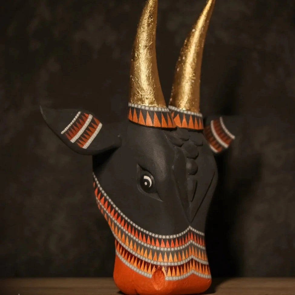Wooden Cow Head Wall Decor - 15"