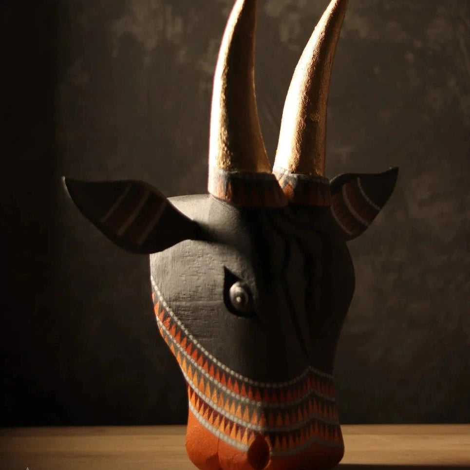 Wooden Cow Head Wall Decor - 15"