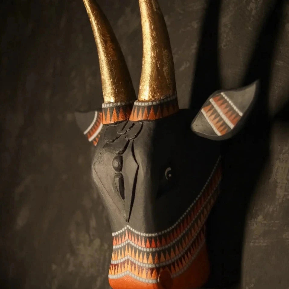 Wooden Cow Head Wall Decor - 15"