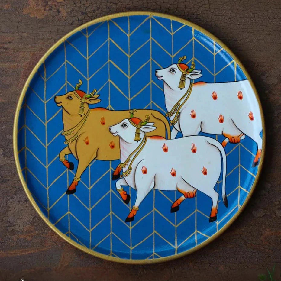 Pichwai Handpainted Wall Plate - 10"