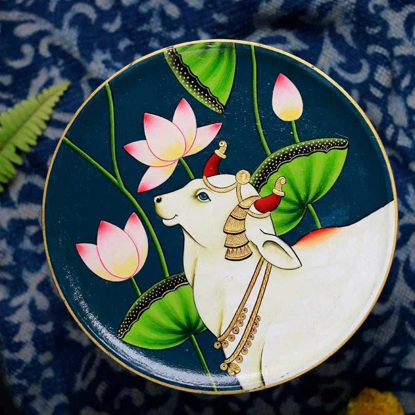 Pichwai Handpainted Wall Plate - 9"