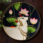 Pichwai Cow Handpainted Wall Plate - 8"