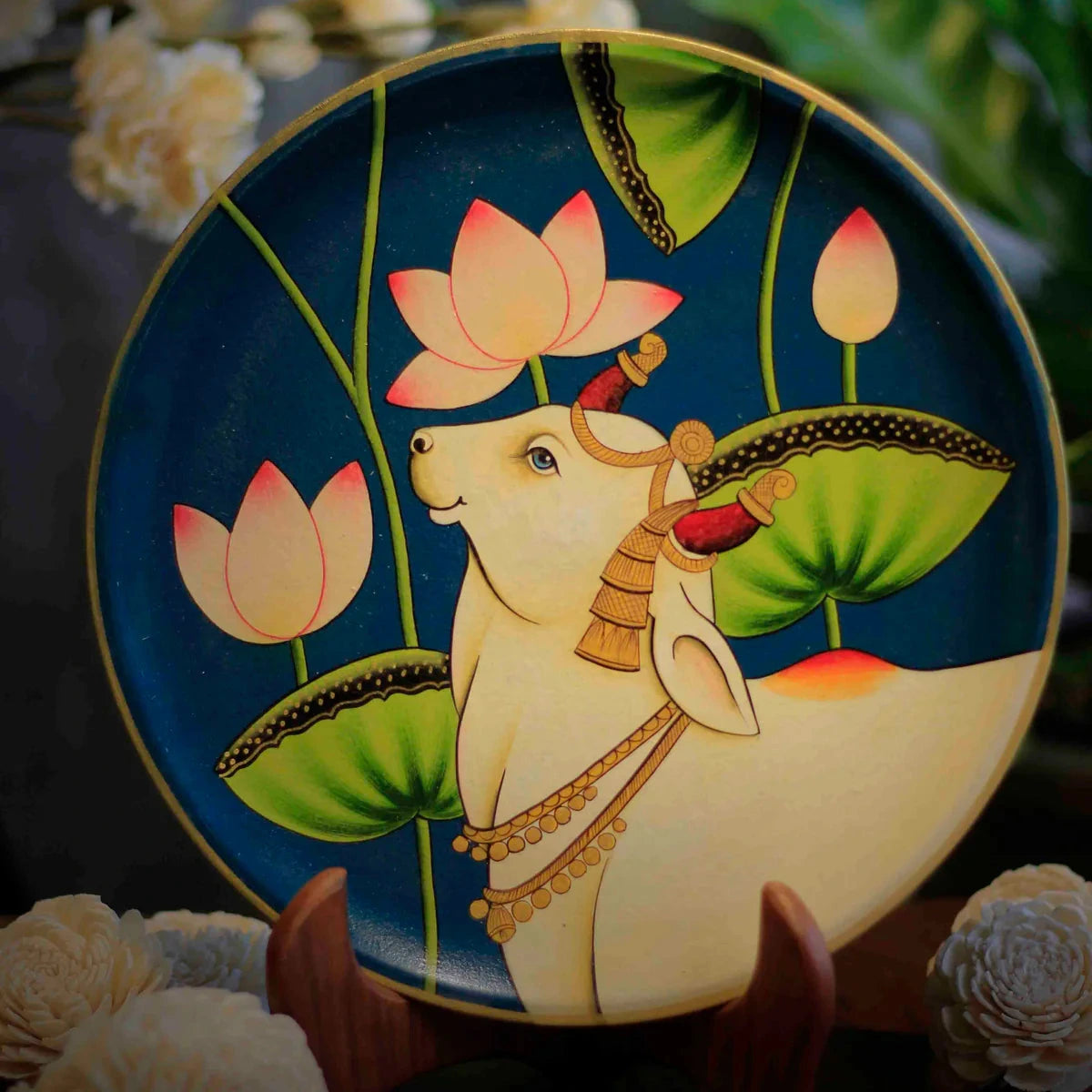 Pichwai Handpainted Wall Plate - 9"