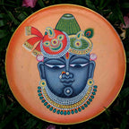 Pichwai Krishna Handpainted Wall Plate - 9"