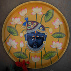 Pichwai Krishna Handpainted Wall Plate - 8"