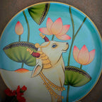 Pichwai Cow Handpainted Wall Plate - 10"