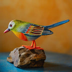 Wooden Bird Table Decor Sculpture