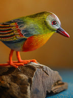 Wooden Bird Table Decor Sculpture