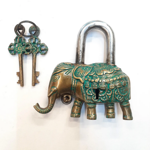Brass Lock Elephant