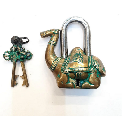 Brass Lock Camel With Key