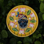 Pichwai Krishna Handpainted Wall Plate - 8"