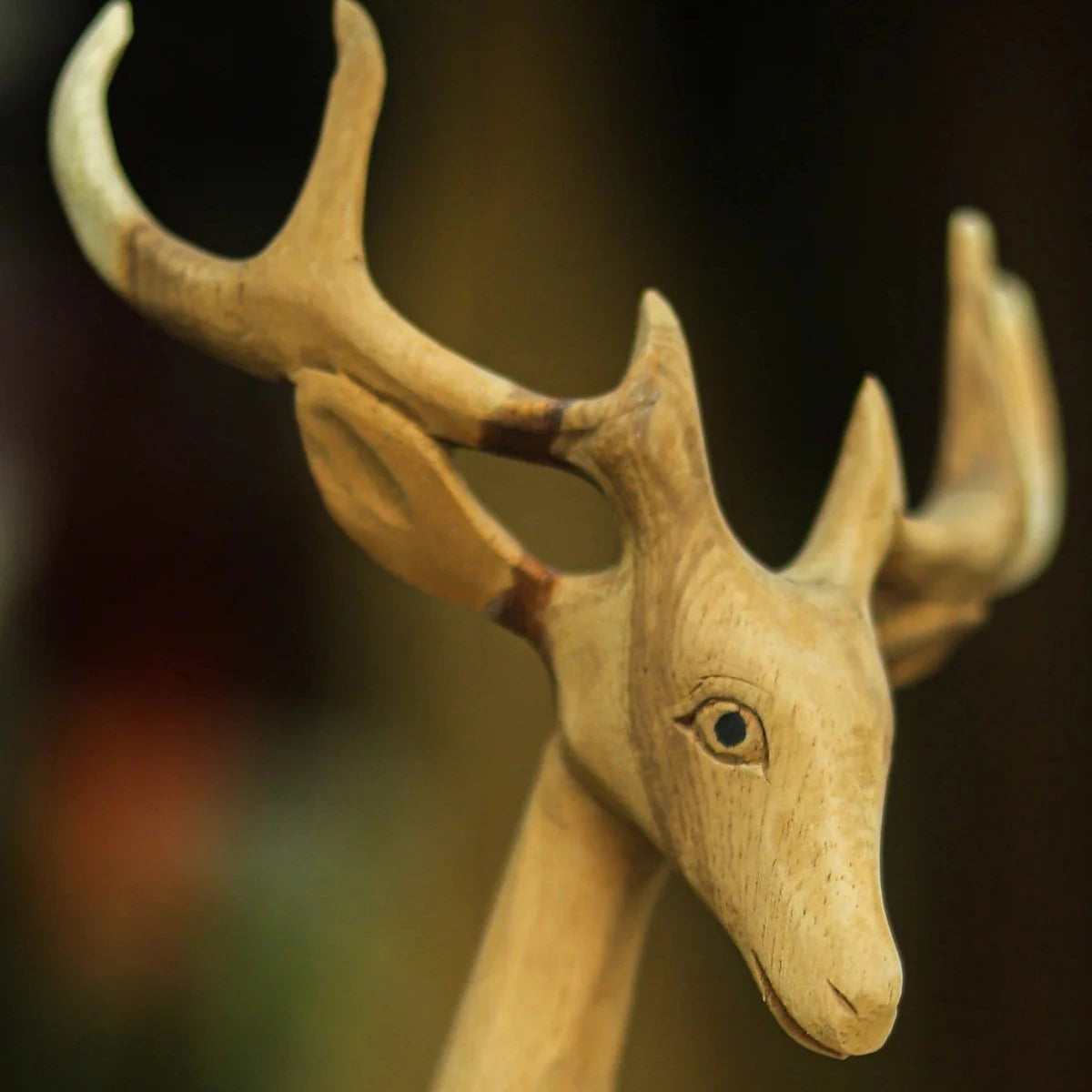 Wooden Deer Decor Sculpture