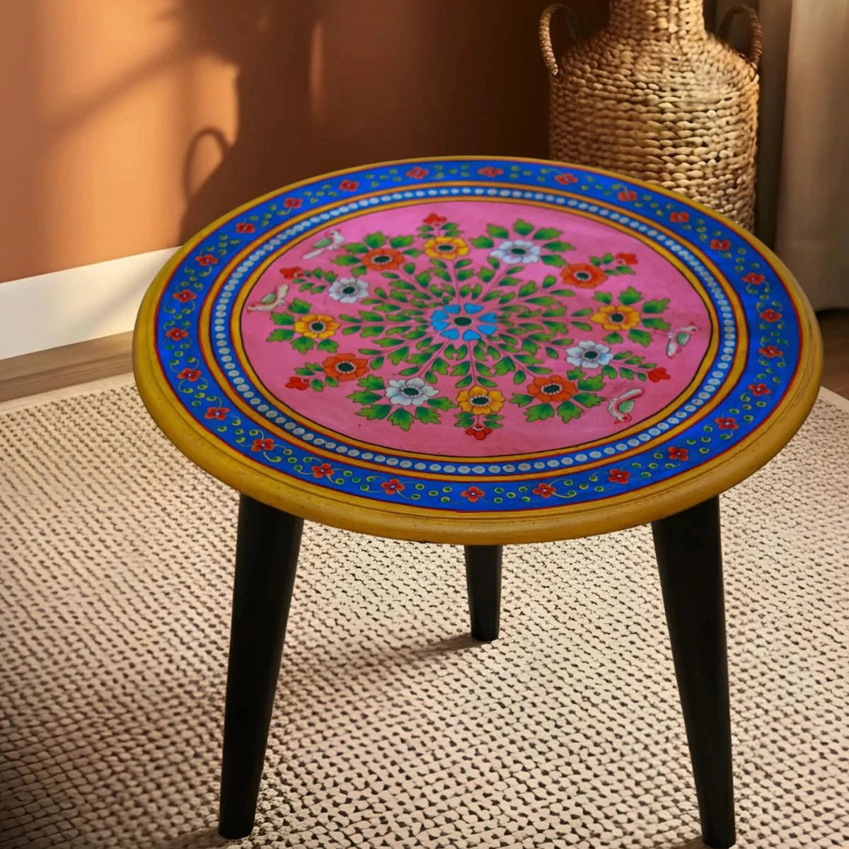 Wooden Round Table - Pink