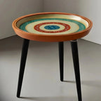 Wooden Round Table - Yellow