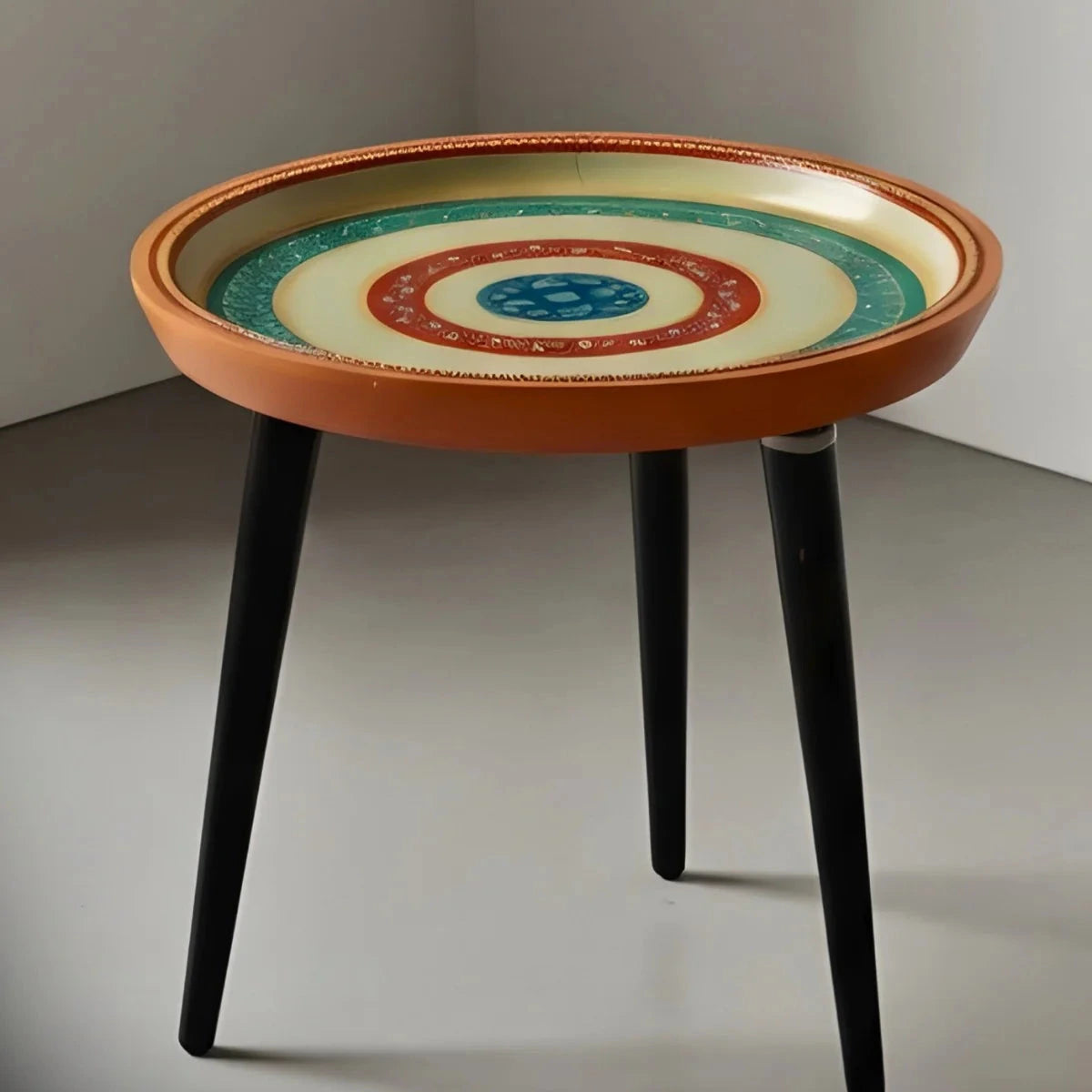 Wooden Round Table - Yellow