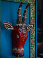 Wall Frame with Wooden Cow Face