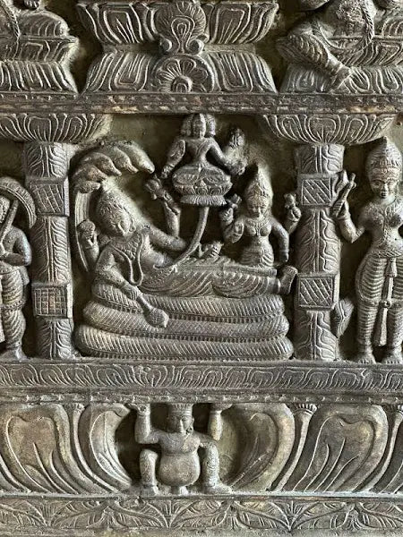 Vishnu-Lakshmi Panel with Shalabhanjika, Lord Krishna, Kubera