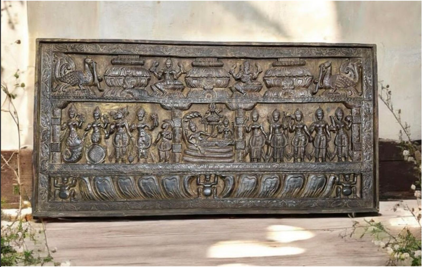 Vishnu-Lakshmi Panel with Shalabhanjika, Lord Krishna, Kubera