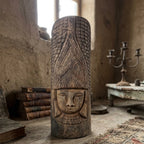 The Sovereign: Hand-Carved Wooden Totem Pillar