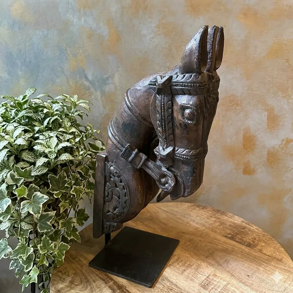 Carved Horse on Stand