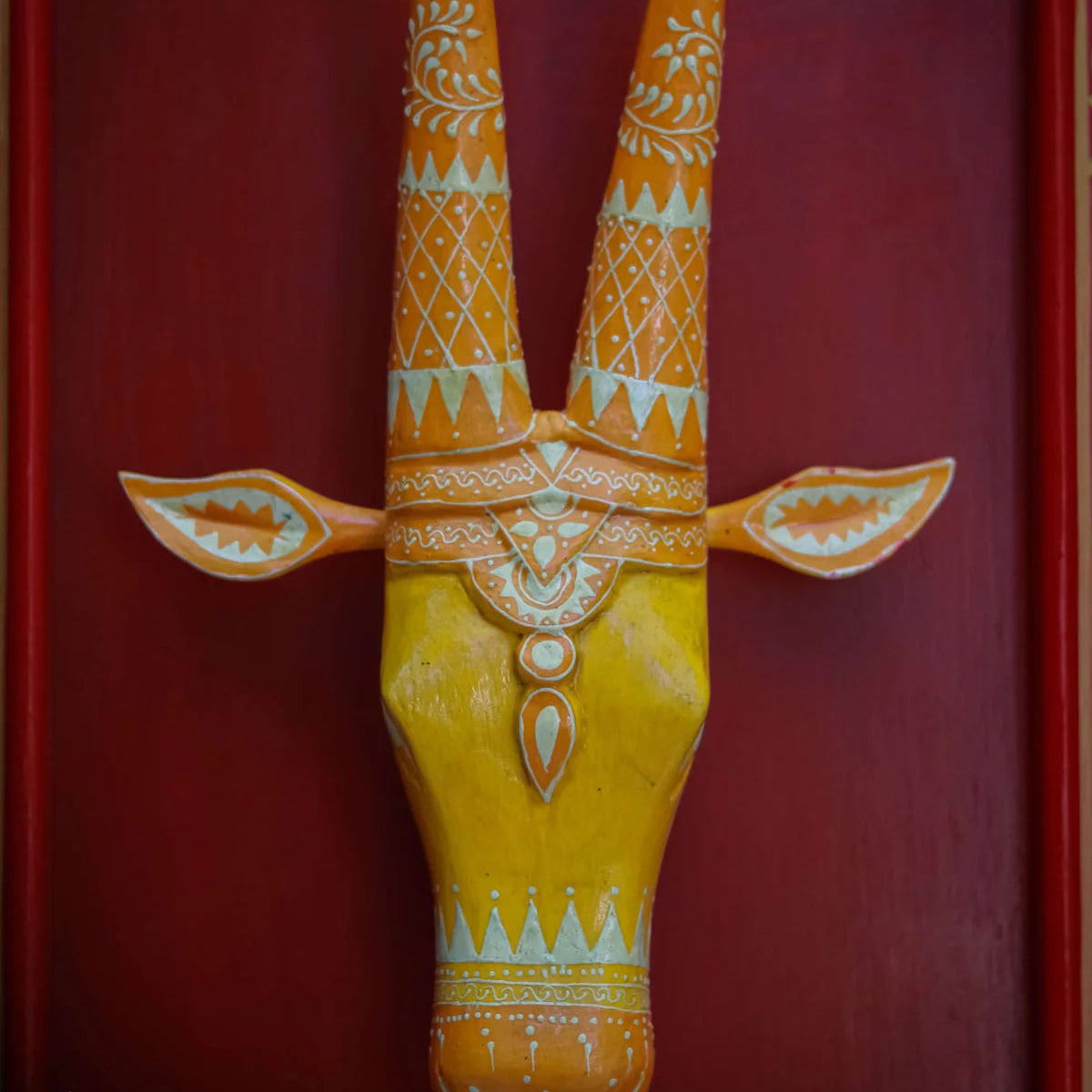 Wooden Wall Frame with Cow Face