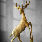 Wooden Deer Decor Sculpture