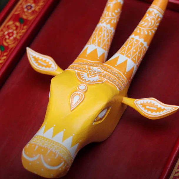 Wooden Wall Frame with Cow Face