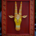 Wooden Wall Frame with Cow Face