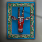 Wall Frame with Wooden Cow Face