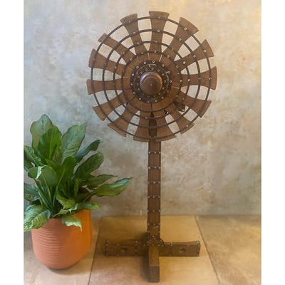 Wooden Wheel on Stand