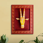 Wooden Wall Frame with Cow Face