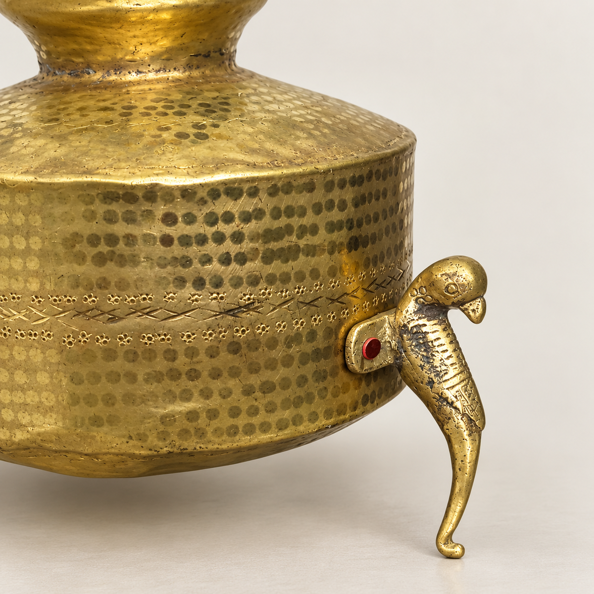 decorative water pot is crafted in brass