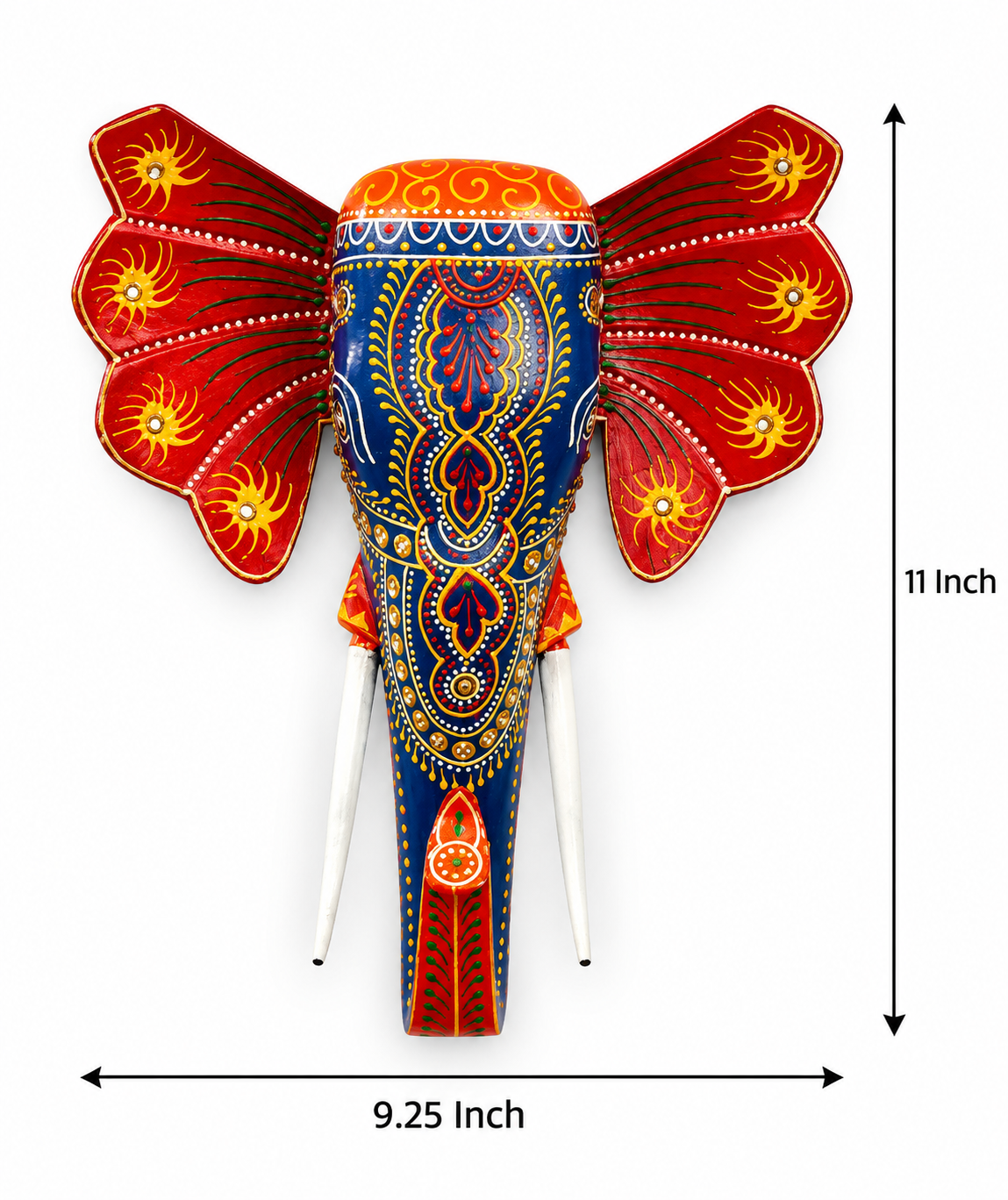 Handpainted Elephant Wall Decor - Blue