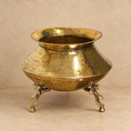 Vintage Rare Pure Brass/Pital Pot on Parrot Legs