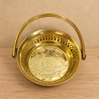 Brass Pooja Basket & Flower Basket Set