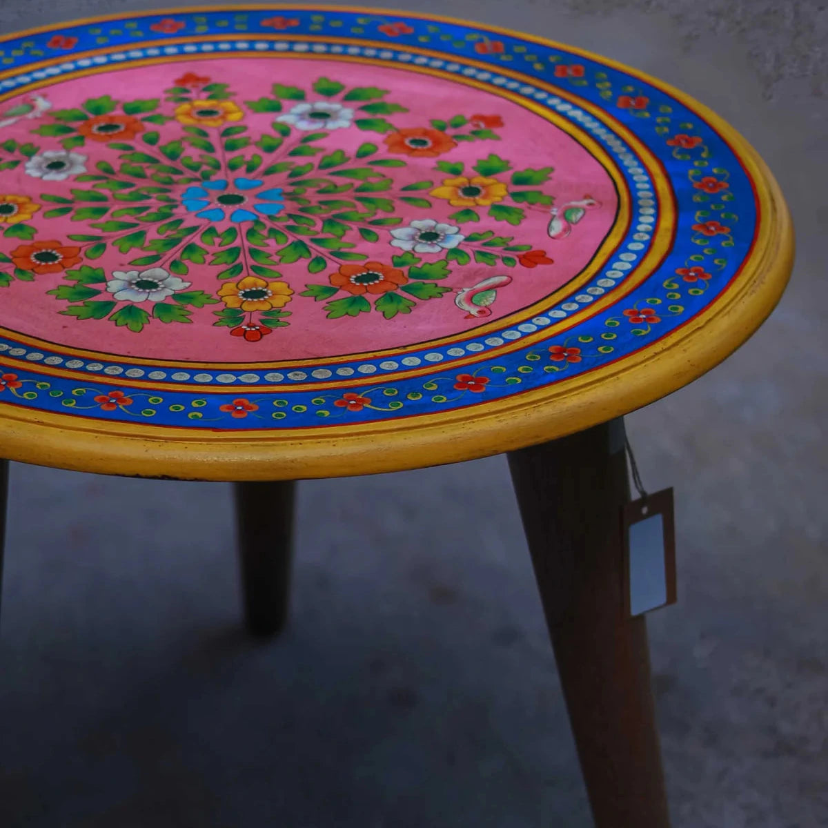 Wooden Round Table - Pink