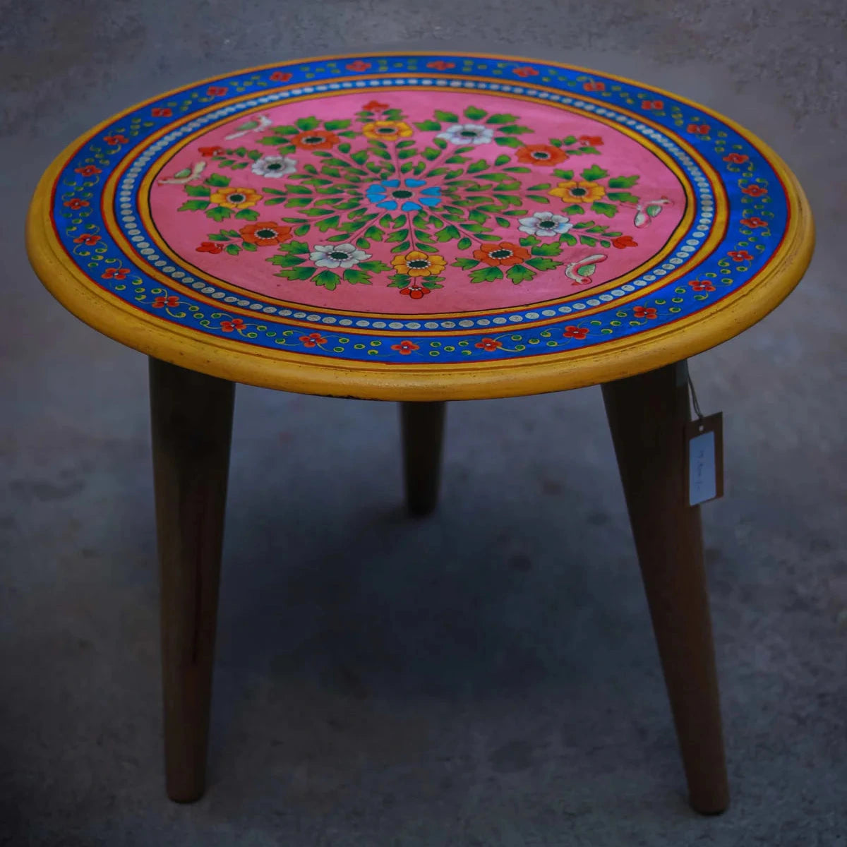 Wooden Round Table - Pink