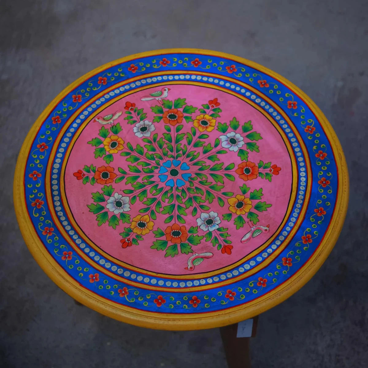 Wooden Round Table - Pink