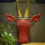 Wooden Cow Head Wall Decor - 12"