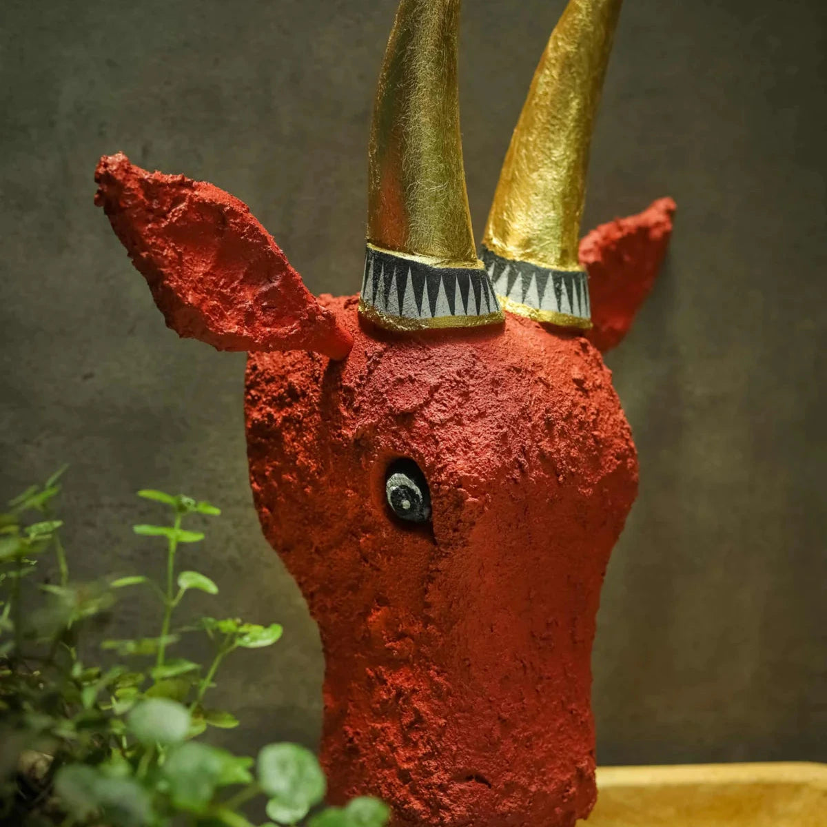 Wooden Cow Head Wall Decor - 12"
